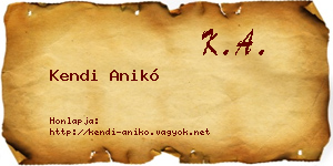 Kendi Anikó névjegykártya