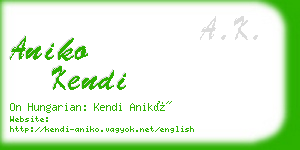 aniko kendi business card